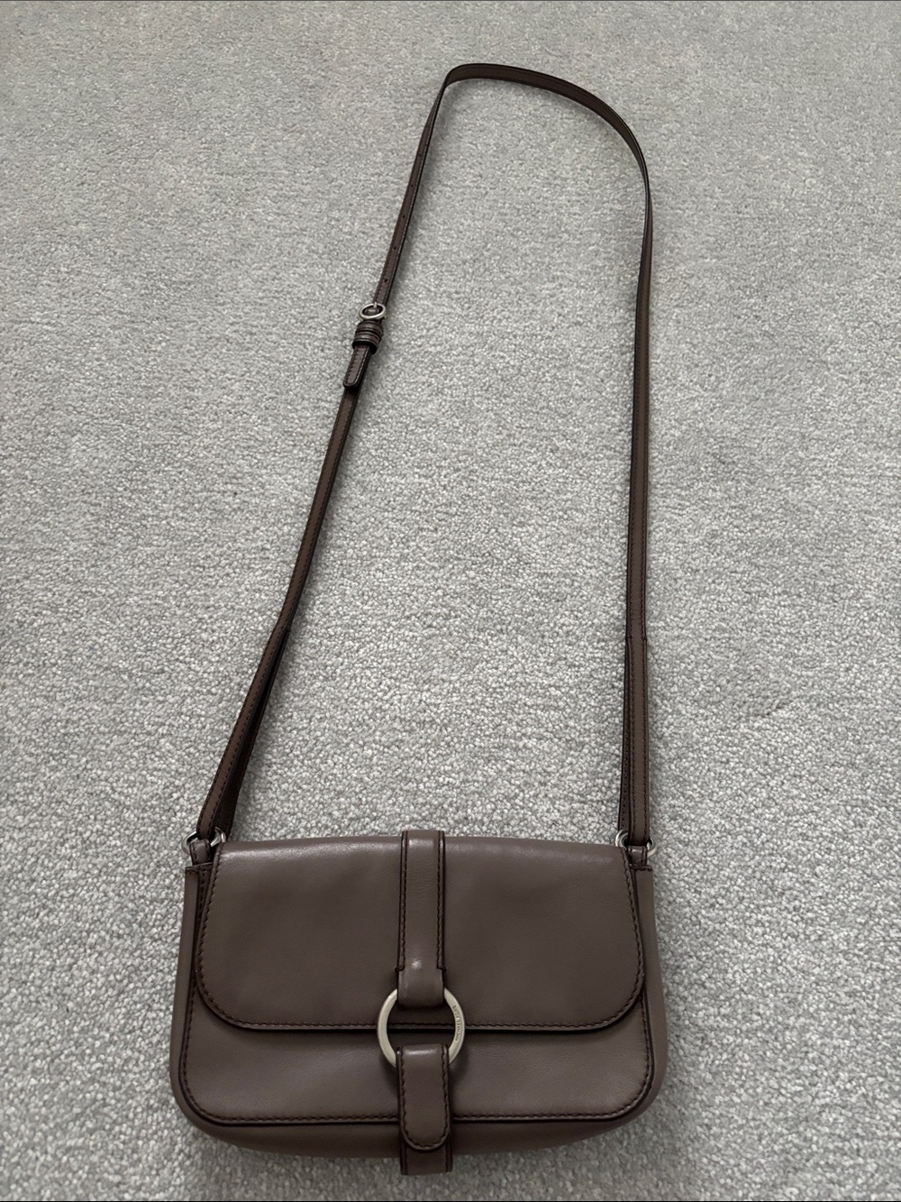 Michael Kors Quince gray smooth genuine leather crossbody wallet bag